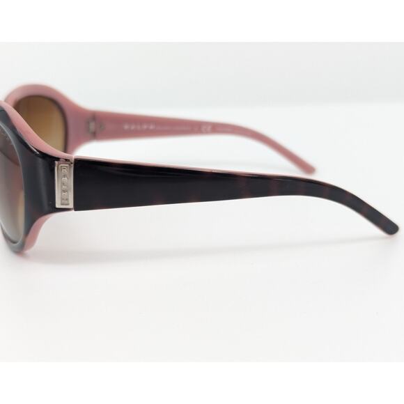 EUC Ralph Lauren Polarized Sunglasses RA5058 599/T5 Pink Frames Brown Gradient - Picture 4 of 10